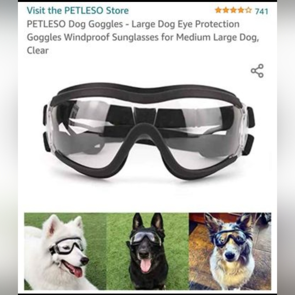 PETLESO dog goggles